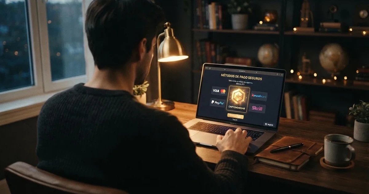 Captura de pantalla de un casino online que muestra el logotipo de Binance Coin entre sus métodos de pago