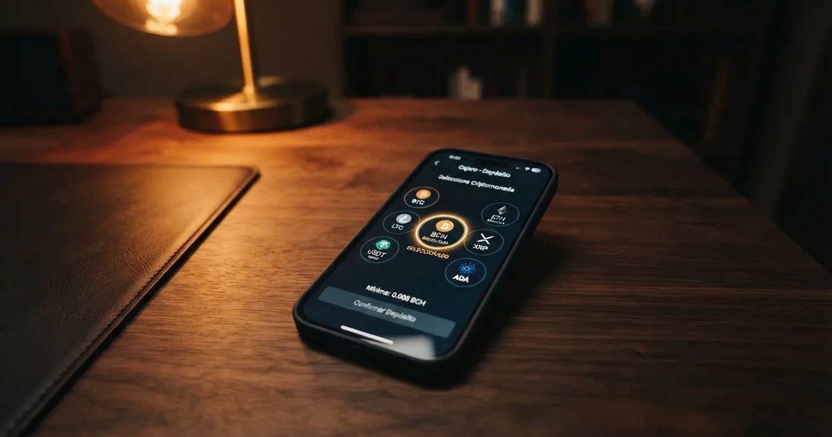 Pantalla de un casino online mostrando el cajero con la opción de depósito en Bitcoin Cash junto a otras criptomonedas