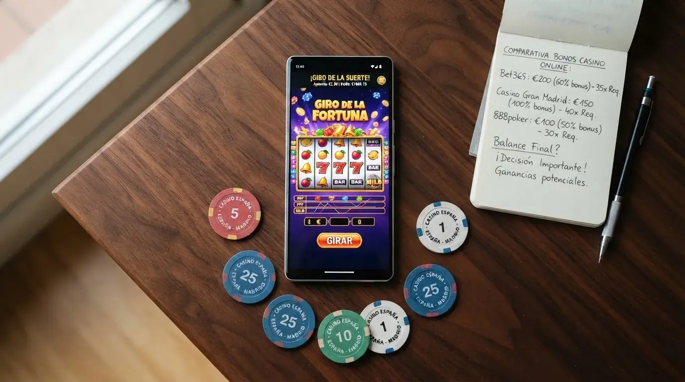 Tabla comparativa con los logotipos y condiciones principales de los casinos destacados en el mercado español