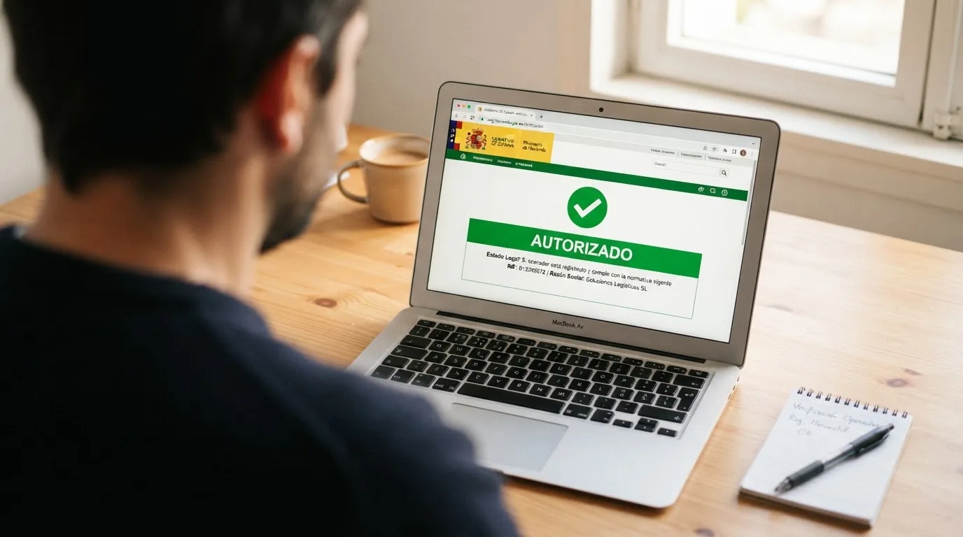 Captura del registro oficial de licencias de la DGOJ mostrando la ficha de un operador autorizado con su número de licencia visibles